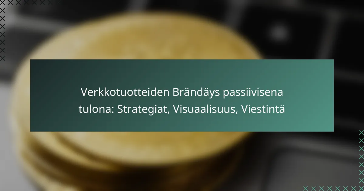 Verkkotuotteiden Brändäys passiivisena tulona: Strategiat, Visuaalisuus, Viestintä